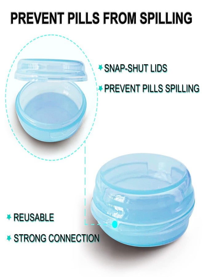GIIYAA Pill Organizer for Pocket, Mini Pill Box for Pocket Purse, Portable Travel Pill Container, Small Secure Storage for Supplements & Daily Care (Black-Pink-Blue 6 PCS - Image 4