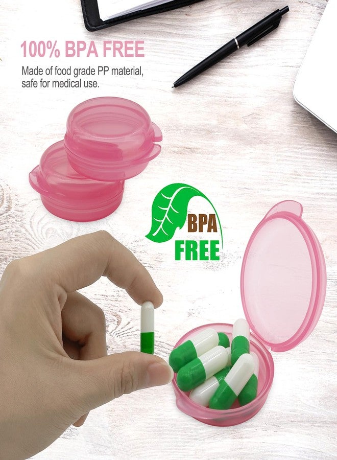 GIIYAA Pill Organizer for Pocket, Mini Pill Box for Pocket Purse, Portable Travel Pill Container, Small Secure Storage for Supplements & Daily Care (Black-Pink-Blue 6 PCS - Image 2