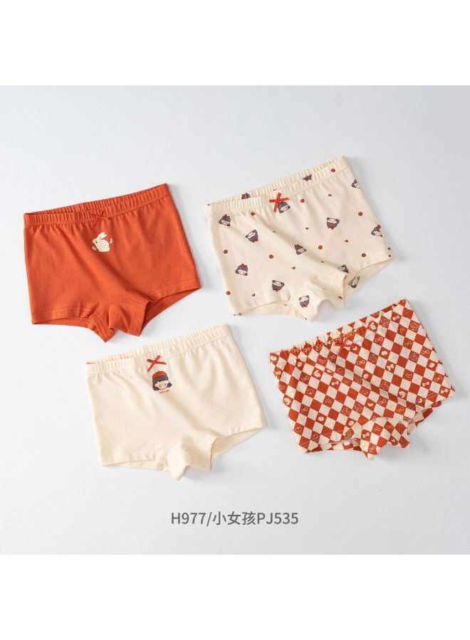Girls' Underwear, Kidsren's Pure Cotton Type A Antibacterial Baby, Little Girls, Medium And Large Kidsren's Boxer Shorts That Do Not Pinch The Buttocks