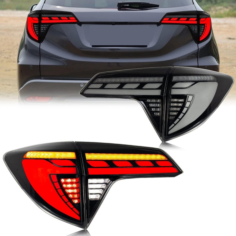 inginuity time LED Tail Lights for Honda HRV HRV 20162022 Startup Animation Sequential Turn Signal Black Rear Lamps Assembly Accessary