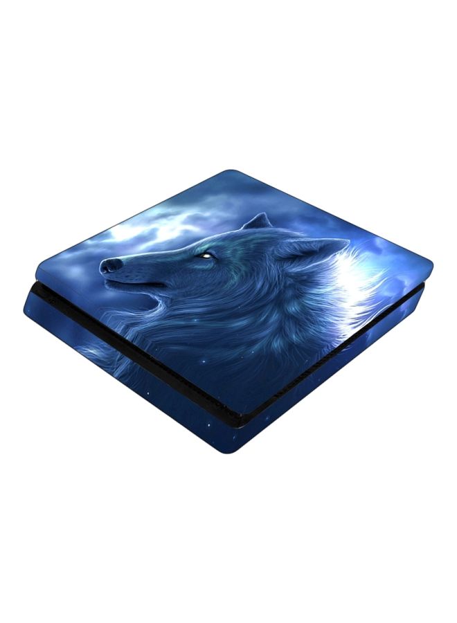 NIBEMINENT 4-Piece Wolf Printed Console And Controller Sticker For PlayStation 4 Slim - Image 4