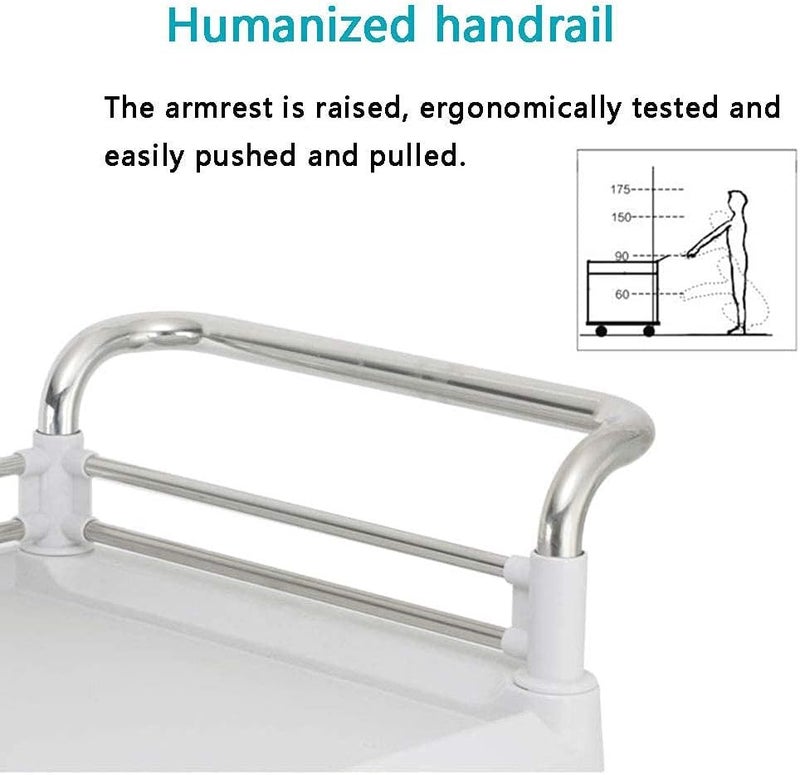 Multifunctional Storage Trolley,Household Serving Cart 2-Shelf Beauty Hair Salon Spa Trolley Laboratory Cart with Handle One Drawer,Steel Abs Utility Tool Cart Movable Hand Trucks,S - Image 5