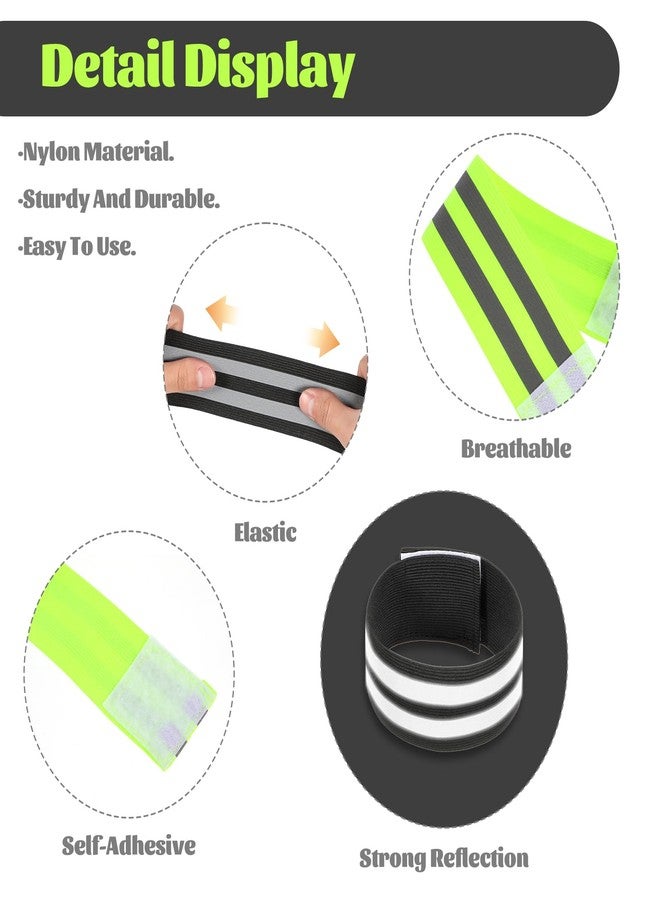 AOZUO 6Pcs High Visibility Reflective Bands, Elastic Ankle Straps Wristbands Reflective Arm Bands for Night Walking Reflective Gear for Bike Pants Cuff Clip Cycling Running Jogging Outdoors Hiking - Image 4