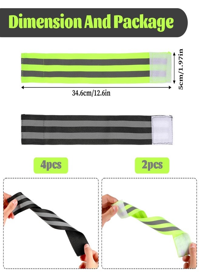 AOZUO 6Pcs High Visibility Reflective Bands, Elastic Ankle Straps Wristbands Reflective Arm Bands for Night Walking Reflective Gear for Bike Pants Cuff Clip Cycling Running Jogging Outdoors Hiking - Image 2