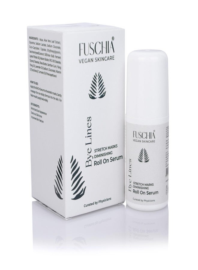 Fuschia Vegan Bye Lines Stretch Marks Diminishing Roll On Serum | Scar Removal | Uneven Skin Tone | All Skin Types | Lightweight & Non-Greasy | Safe for Pregnancy | - Image 1