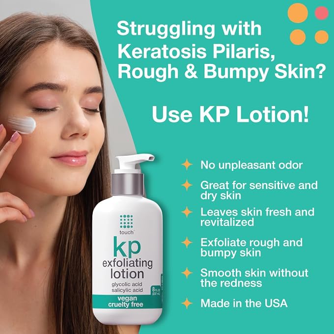 Touch Keratosis Pilaris Treatment 15% Glycolic Acid & 2% Salicylic Acid Exfoliating Lotion - Moisturising Cream Smooths Bumps Away And Gets Rid Of Redness, 240ml - Image 2