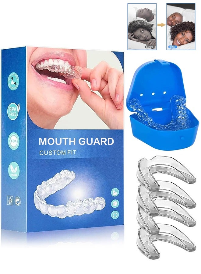 Sweet Life Mouth Guard for Clenching Teeth at Night, Night Guards for Teeth Grinding, Mouth Guard for Grinding Teeth at Night, Reusable Teeth Grinding Mouth Guard, Mouthguards for Grinding of Teeth (4 Piece Set) - Image 1