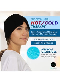 AllSett Health 2 Pack - Migraine Relief Cap Ice Head Wrap and Hat | Hot/Cold Gel Pack With Face and Eye Mask Compress for Headache Relief - FSA HSA Eligible Items  - Image 3