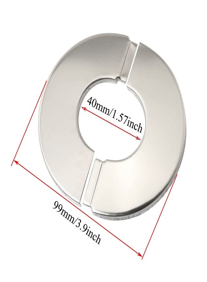 PZRT 2pcs Wall Split Flange, Stainless Steel Round Escutcheon Plate Wall-mounted Water Pipe Cover Accessories for 41mm Diameter Pipe - Image 2