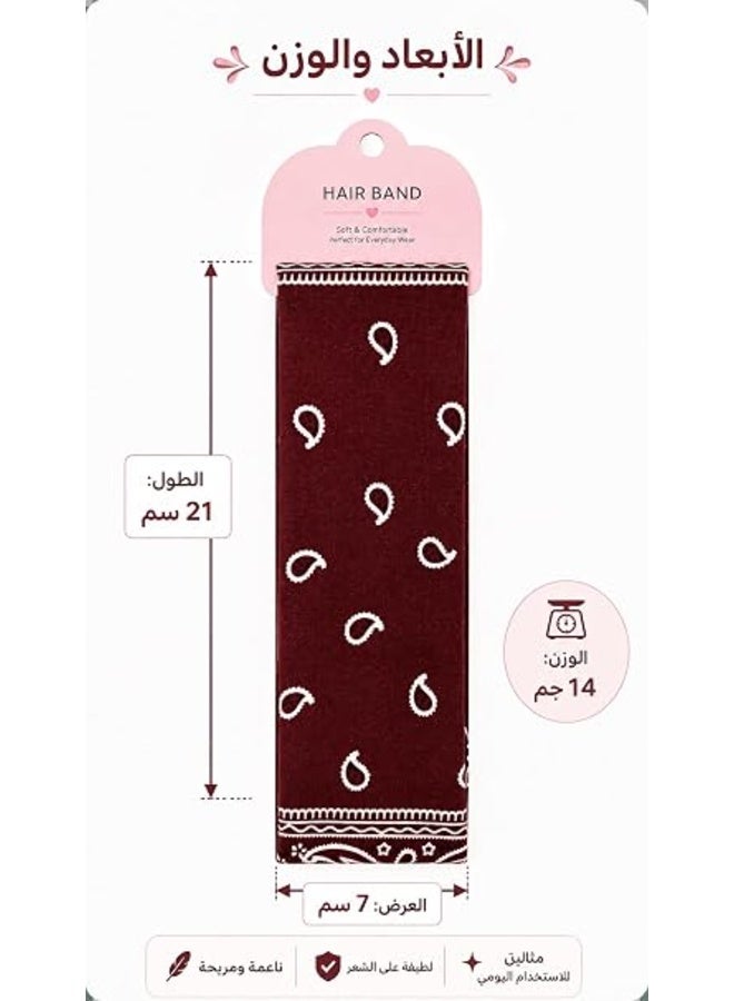 First Choice بندانة شعر نسائية أنيقة بتصميم باندانا كلاسيكي، طوق شعر ناعم ومريح للإستخدام اليومي، إكسسوار شعر ثابت ولا ينزلق لإطلالة عصرية جذابة - Image 2