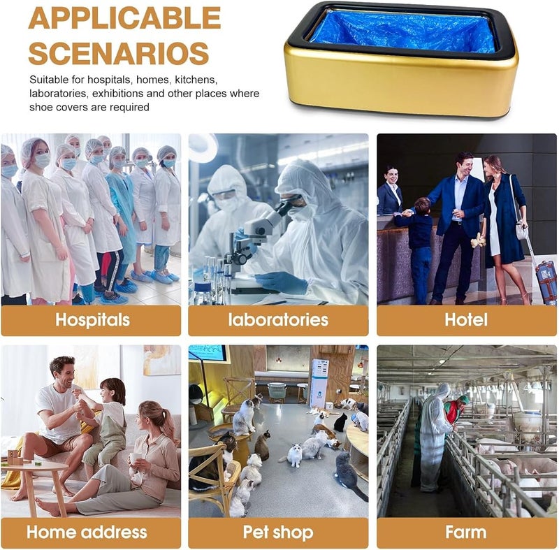 KASTWAVE Shoe Cover Dispenser, Shoe Cover Machine Automatic Shoe Booties, 200pcs Disposable Plastic Shoe Covers Bags Shoe Covers Machine for Indoors Home Supermarket Shops Hospital - Image 4