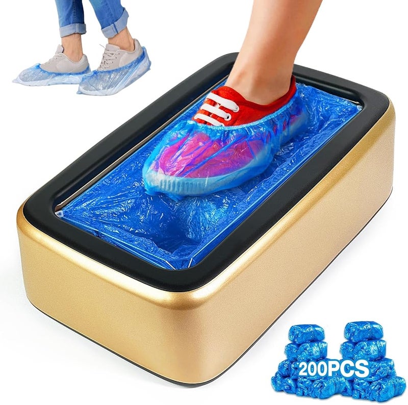 KASTWAVE Shoe Cover Dispenser, Shoe Cover Machine Automatic Shoe Booties, 200pcs Disposable Plastic Shoe Covers Bags Shoe Covers Machine for Indoors Home Supermarket Shops Hospital - Image 1