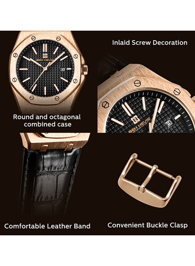 BEN NEVIS Waterproof Quartz Wrist Watch for Men - BN3018G-RoseBlack-P - Image 5