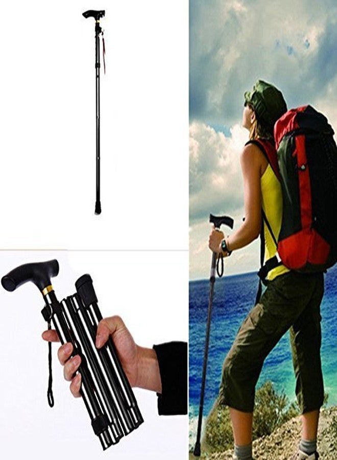 Iktu Automatic Magnetic Snap-Out Folding Crutch Walking Cane Folding Stick with Adjustable Length (33-37 Inch) (Black) - Image 4