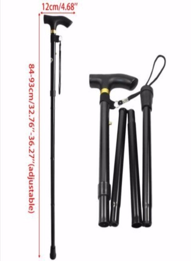 Iktu Automatic Magnetic Snap-Out Folding Crutch Walking Cane Folding Stick with Adjustable Length (33-37 Inch) (Black) - Image 3