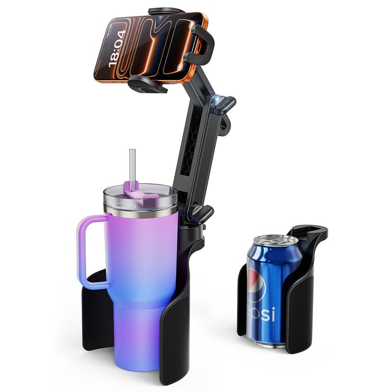 TAZENI Cup Holder Phone Holder For Your Car 2-In-1 Hold Bottle 2026 Ultra Stable Cup Holder Cell Phone Mount For Car with 2 Size Base Universal Fit Car Trunk Fit iPhone Android Hands Free High Adjustable - Image 1