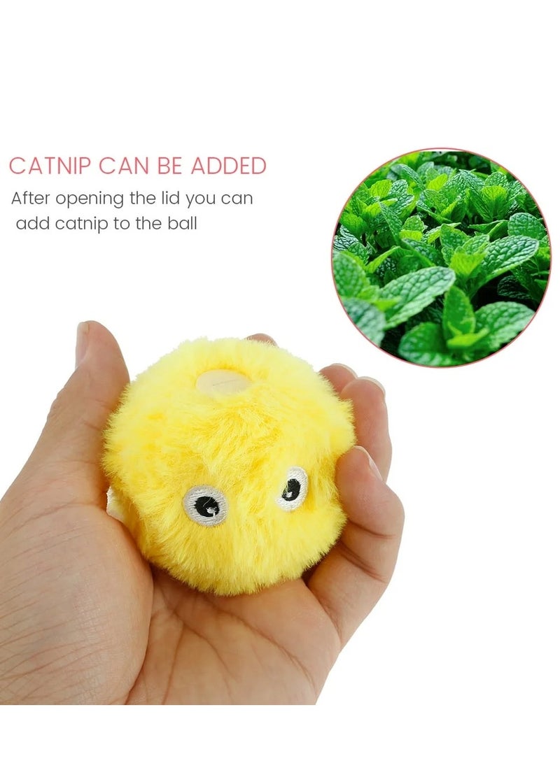 A.M Gravity Ball Cat Toy Plush Smart Tap Trigger Chirping Ball Interacts with Pets Add Catnip Cute Appearance Built-in High-sensitivity Alarm - Image 3