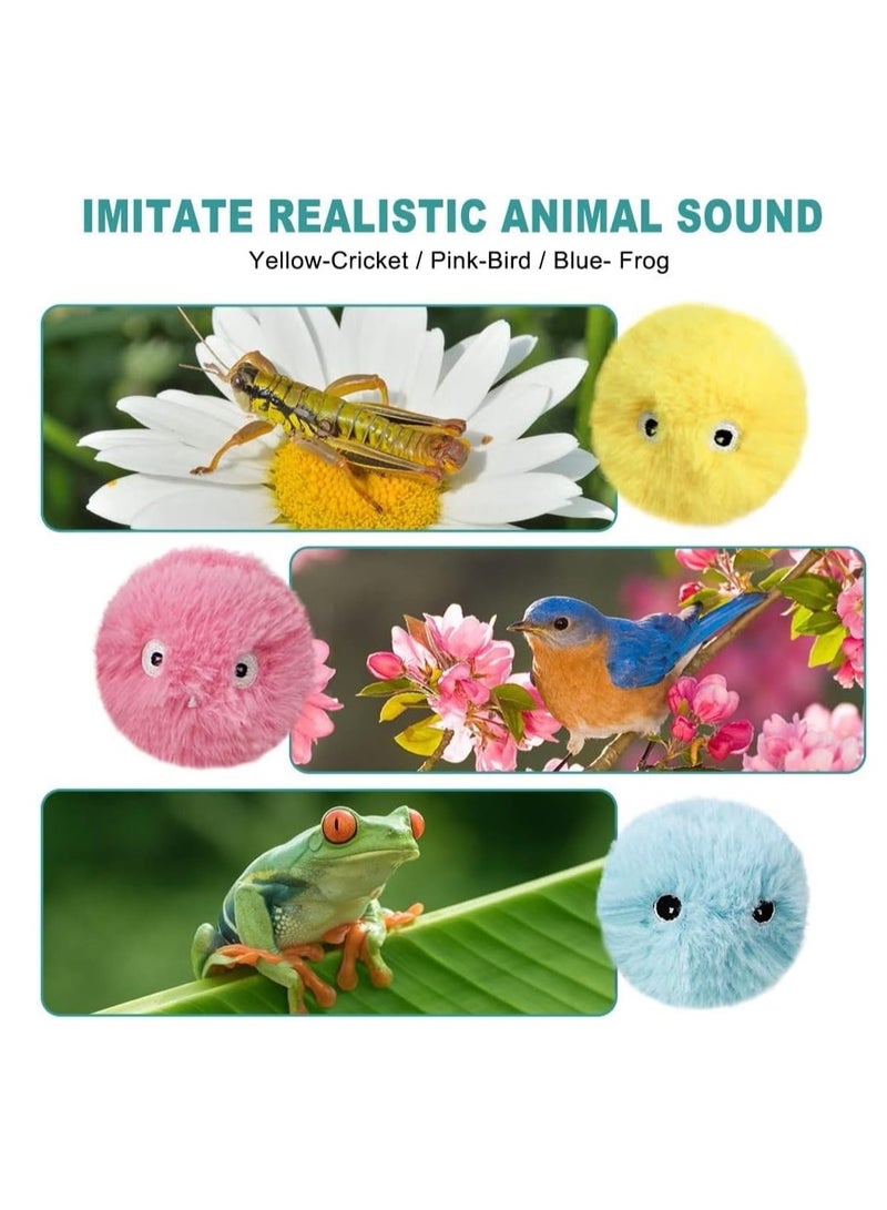A.M Gravity Ball Cat Toy Plush Smart Tap Trigger Chirping Ball Interacts with Pets Add Catnip Cute Appearance Built-in High-sensitivity Alarm - Image 4