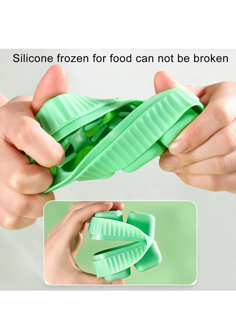 إسكدنيا صواني مكعبات ثلج سيليكون مرنة مع غطاء للثلاجة، صواني مكعبات ثلج صغيرة مع غطاء - Image 5