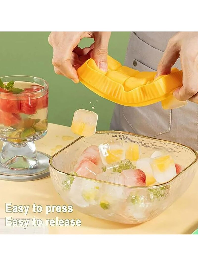 إسكدنيا صواني مكعبات ثلج سيليكون مرنة مع غطاء للثلاجة، صواني مكعبات ثلج صغيرة مع غطاء - Image 3