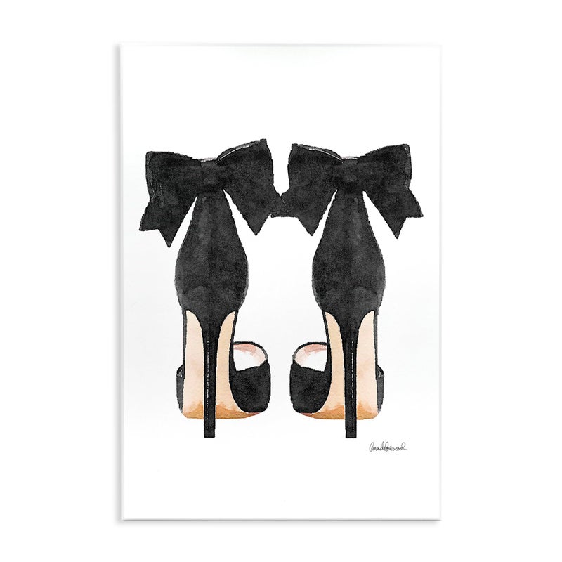 Stupell Industries Glam Pumps Heels With Black Bow Wall Plaque Art Proudly Made in USA 10x15