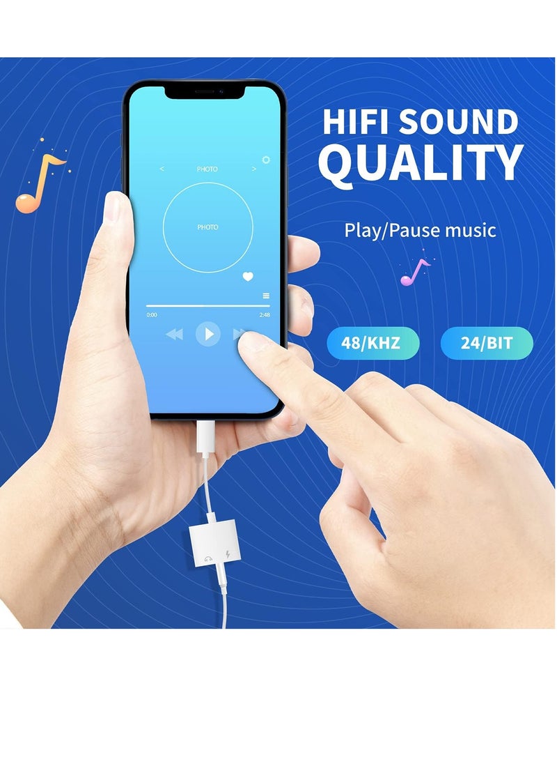 Generic - USB C 3.5mm Headphone Adapter Charger AUX to Headphone Converter Compatible with MacBook Pro iPad Huawei Mate 30 Samsung S10_ OnePlus 7 Pixel 4X. White - Image 1