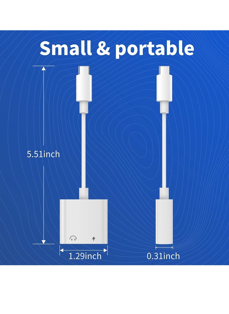 Generic - USB C 3.5mm Headphone Adapter Charger AUX to Headphone Converter Compatible with MacBook Pro iPad Huawei Mate 30 Samsung S10_ OnePlus 7 Pixel 4X. White - Image 1