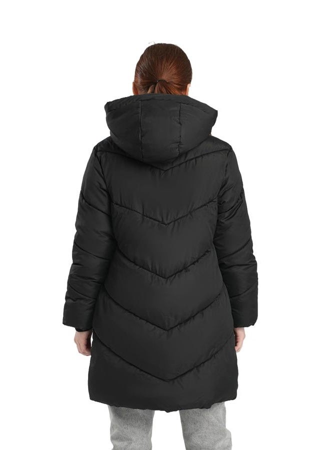 SOLOCOTE Girls Winter Coat Water-Resistant Faux Fur-Lined Heavyweight Hooded Puffer Jacket for Kids, Black, 10 years - Image 3