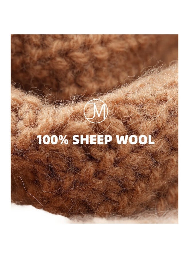 Jiumu Pure Wool Hat For Women, Autumn And Winter Warm Knitted Cap, Ladies' Knitted Hat, Winter Ear Protection Cold-Proof Hat, Winter Cap - Image 1