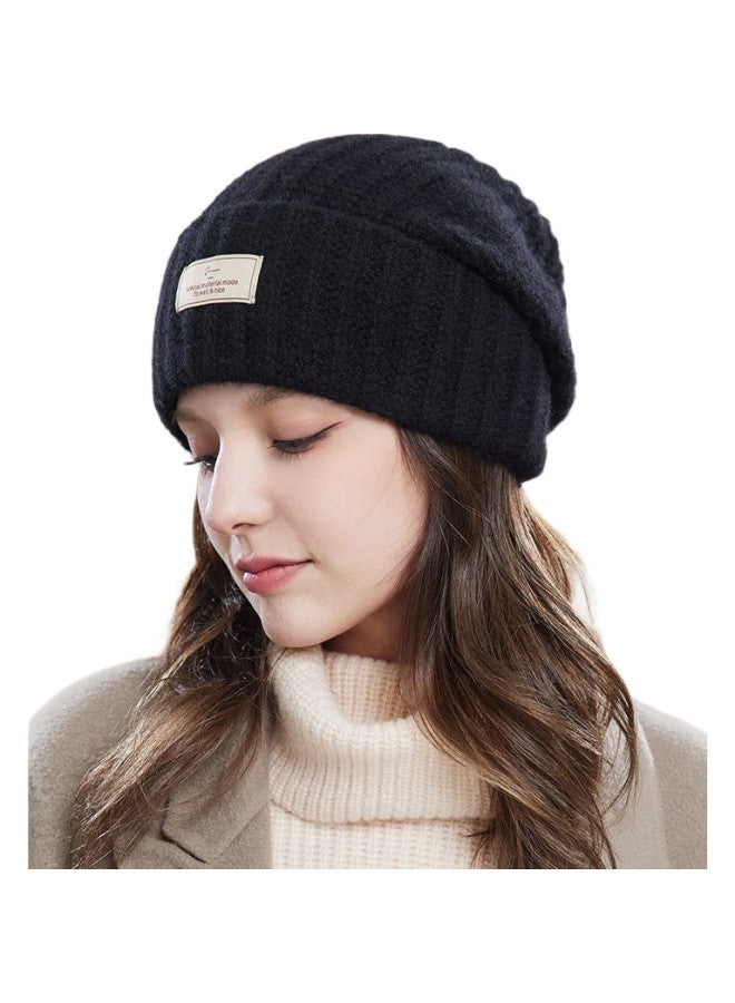 Jiumu Pure Wool Hat For Women, Autumn And Winter Warm Knitted Cap, Ladies' Knitted Hat, Winter Ear Protection Cold-Proof Hat, Winter Cap - Image 2