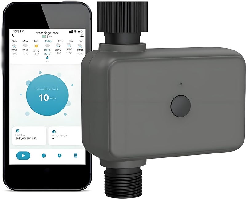 Foloose Automatic Watering Timer Intelnt Tuya APP BT Delay Programmable Irrigation Timer with Automatic and Manual Watering Need to be Compatible with Alexa and Wse Google Home Voice Control with the Gateway - Image 1