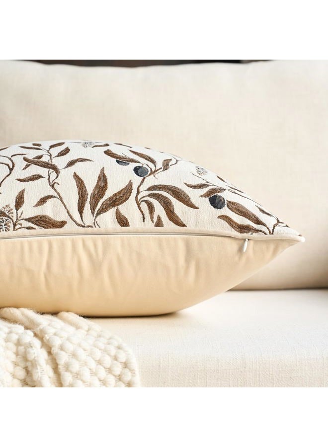 Alerfa Beige Floral Throw Pillow Cover 12 x 20 Inch Rectange Luxury Decorative Lumbar Pillow Cover for Couch Living Room Bedroom - Image 3