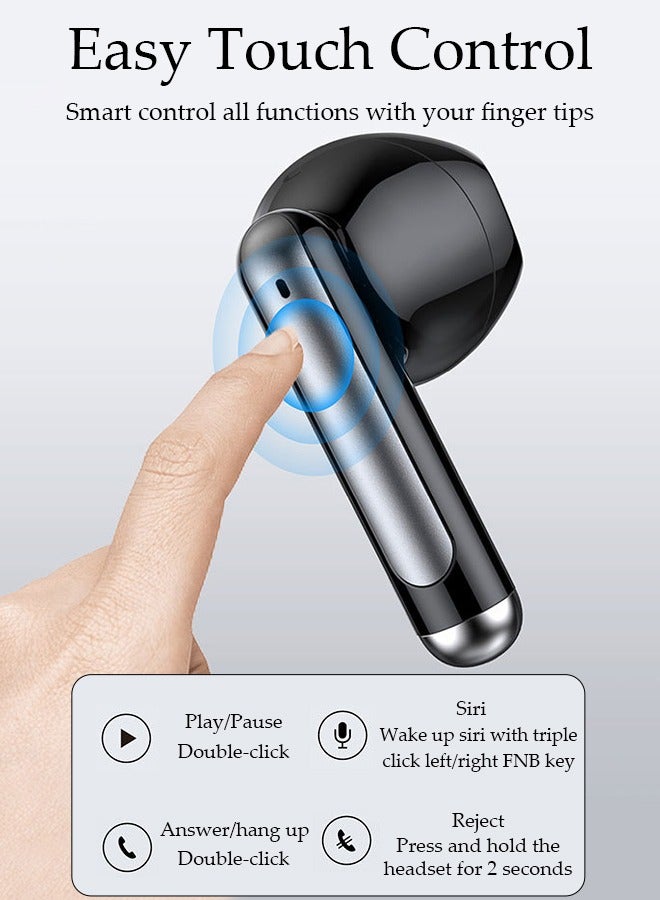 DUNISO Wireless Earphones Bluetooth 5.3 in-Ear Wireless Earbuds Bluetooth Earbuds Touch Control, Charging Case With LED Power Display for Running Sport Gym  - Image 3