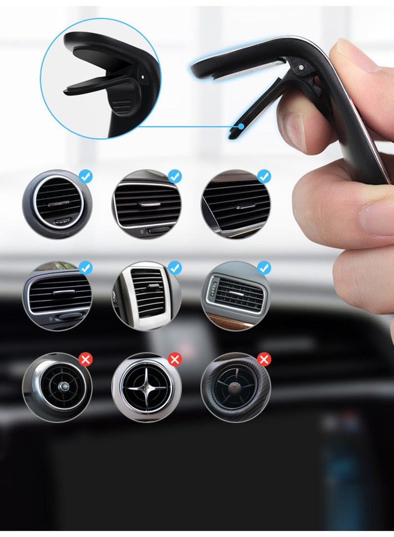 Mobile Phone Navigation Magnetic Bracket Clips into air vent L Type 360° Rotatable Car Mount Magnet Universal Car Cell Holder - Image 2