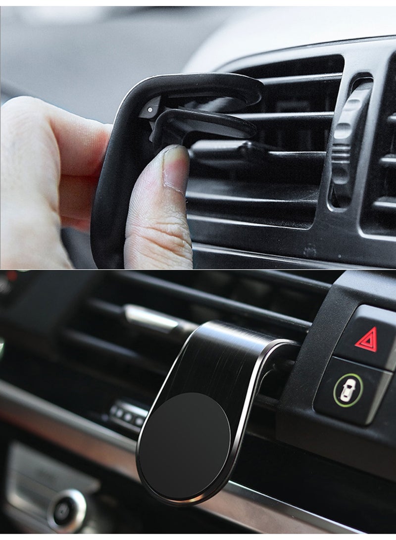 Mobile Phone Navigation Magnetic Bracket Clips into air vent L Type 360° Rotatable Car Mount Magnet Universal Car Cell Holder - Image 3