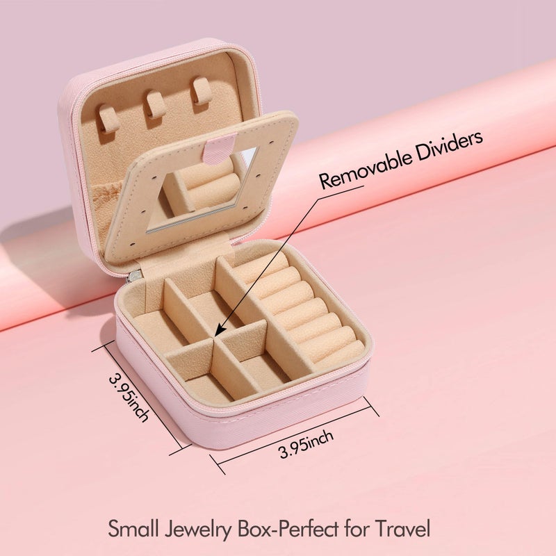 Parima Gifts for Girls - Gifts for Teen Girl Trendy Stuff, 6,7,8,9,10,11,12 Year Old Girl Birthday Gift Travel Jewelry Box Organizer Gift 2026 - Letter A, Pink - Image 3