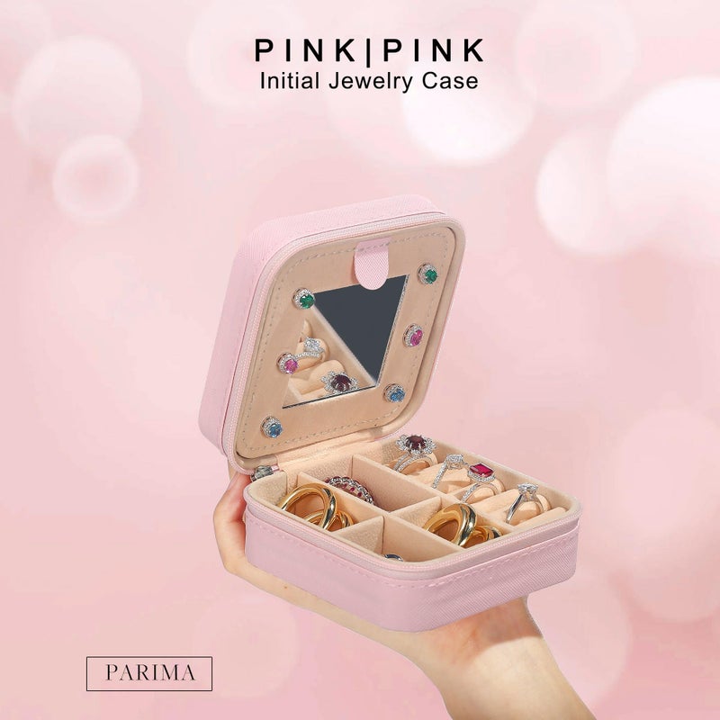 Parima Gifts for Girls - Gifts for Teen Girl Trendy Stuff, 6,7,8,9,10,11,12 Year Old Girl Birthday Gift Travel Jewelry Box Organizer Gift 2026 - Letter A, Pink - Image 2