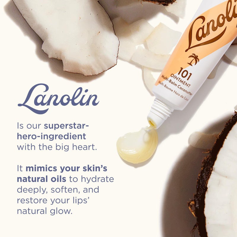 Lanolips 101 Ointment - Lanolin Lip Balm for Smooth, Hydrated & Healthy Lips - Multipurpose Lip Ointment with Lanolin Oil for Dry Lips, Cuticles & More - Coconutter (0.35 oz) - Image 4