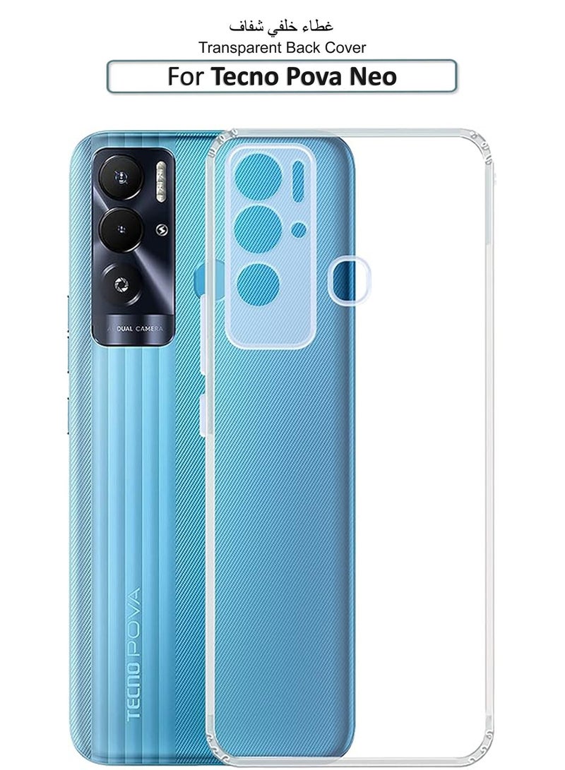 My Choice Soft Flexible Transparent Silicone Protective Back Case Cover for Tecno Pova Neo -Transparent - Image 1
