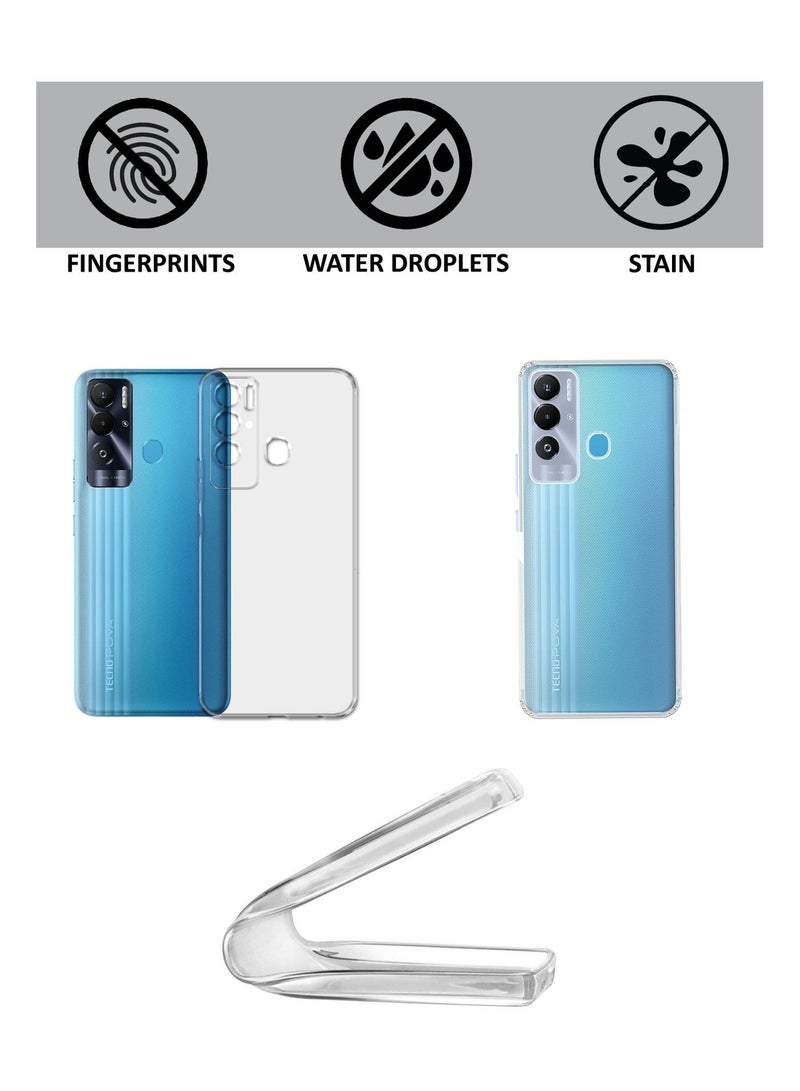 My Choice Soft Flexible Transparent Silicone Protective Back Case Cover for Tecno Pova Neo -Transparent - Image 4