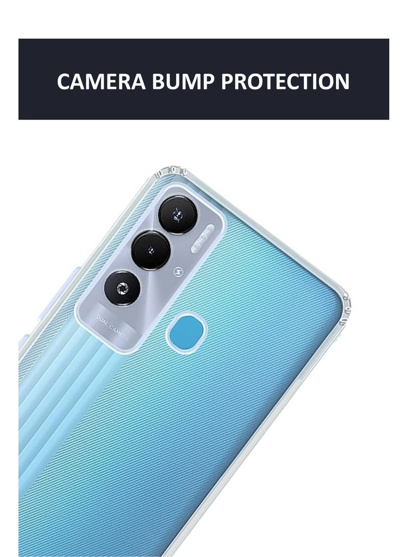 My Choice Soft Flexible Transparent Silicone Protective Back Case Cover for Tecno Pova Neo -Transparent - Image 3