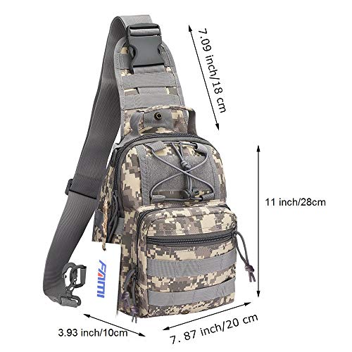 FAMI Outdoor Tactical Bag Backpack, Military Sport Bag Pack Sling Shoulder Backpack Tactical Satchel for Every Day Carry (ACU) - Image 2