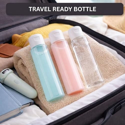Hian 100ml Clear Plastic Travel Bottles | Pack of 3 (14x4 cm) | BPA-Free, Leakproof with White Flip Caps | Compact and Travel-Friendly | Perfect for Toiletries, Sanitizers, Lotions - Image 3
