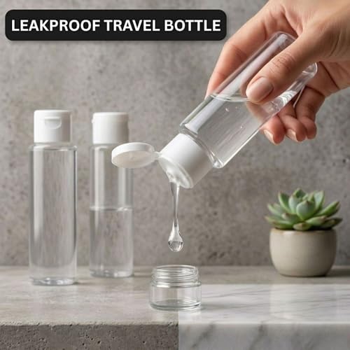 Hian 100ml Clear Plastic Travel Bottles | Pack of 3 (14x4 cm) | BPA-Free, Leakproof with White Flip Caps | Compact and Travel-Friendly | Perfect for Toiletries, Sanitizers, Lotions - Image 5