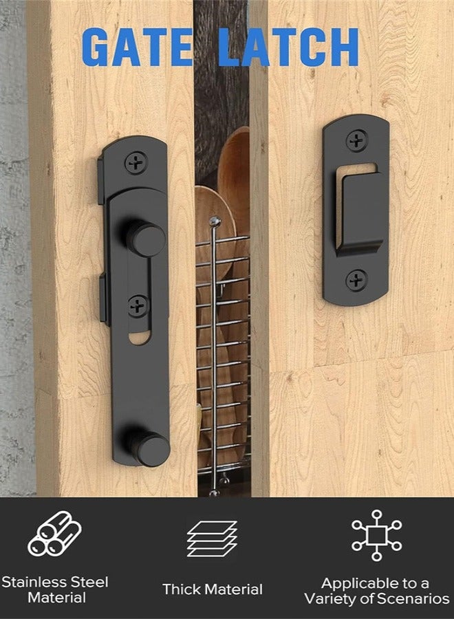 Sliding Barn Door Lock, Sliding Barn Door Locks, Stainless Steel Gate Latch Bolt Buckle Lock for Barn Door, Pet Door, Bathroom, Garage, Window, Sliding Door Lock