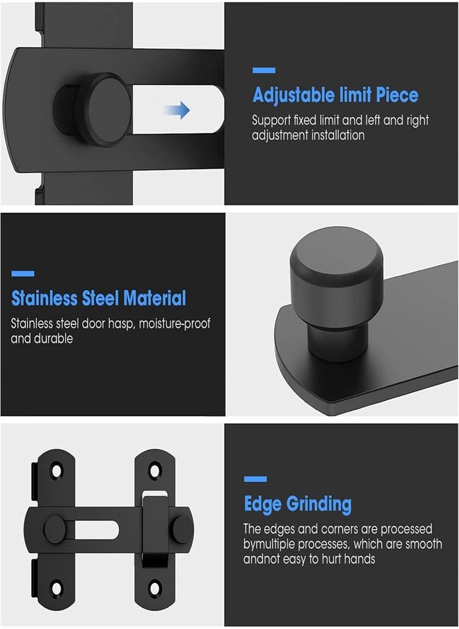 Generic Sliding Barn Door Lock, Sliding Barn Door Locks, Stainless Steel Gate Latch Bolt Buckle Lock for Barn Door, Pet Door, Bathroom, Garage, Window, Sliding Door Lock  - Image 4