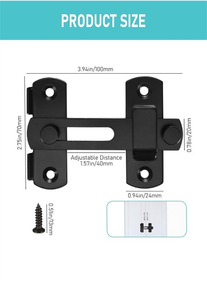 Generic Sliding Barn Door Lock, Sliding Barn Door Locks, Stainless Steel Gate Latch Bolt Buckle Lock for Barn Door, Pet Door, Bathroom, Garage, Window, Sliding Door Lock  - Image 2