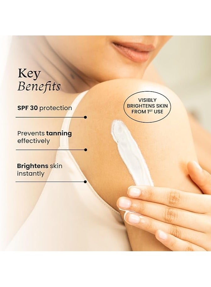 foxtale Spf 30 Detan Brightening Body Lotion With Niacinamide & Vitamin C For Glowing Skin|Lightweight & Non-Sticky|Floral Fragrance|Body Lotion For Men & Women|All Skin Type|200 Ml - Image 3