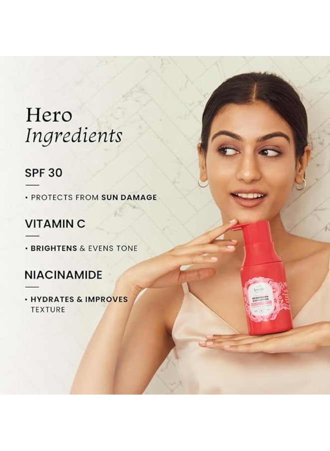 foxtale Spf 30 Detan Brightening Body Lotion With Niacinamide & Vitamin C For Glowing Skin|Lightweight & Non-Sticky|Floral Fragrance|Body Lotion For Men & Women|All Skin Type|200 Ml - Image 5