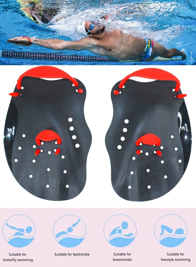 JIEHU Swimming Paddles For Swimming, Diving, Training, 1 Pair of Hand Fins Improve Your Swimming Technique and Swimming Speed, Swimming Training Aid, Hand Paddles For Aquatic and Pool Swimming - Image 1